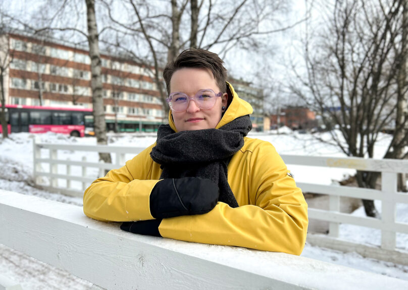 Kuvassa on Coronaria Hammasklinikan asiakas Riikka-Tiina