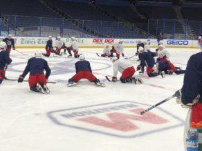 NHL-joukkue Columbus Blue Jackets treeneissä 2019