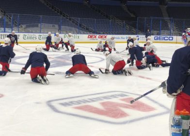 NHL-joukkue Columbus Blue Jackets treeneissä 2019